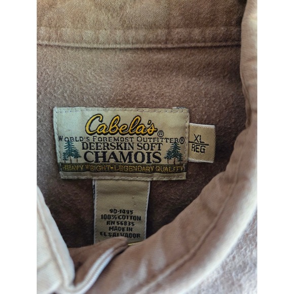 Cabela's Mens Shirt XL Work Outdoor Chamois Button Up Heavyweight Long Sleeve - Picture 2 of 5